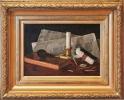 "Still Life with Newspaper & Pipe" by Claude Raguet Hirst
