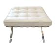 Knoll Barcelona Ottoman w/White Leather Upholstery by Unknown